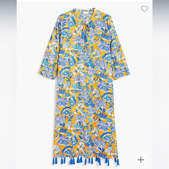 J. Crew Floral Swim Coverup - Blue and Yellow - Picture 1 of 8
